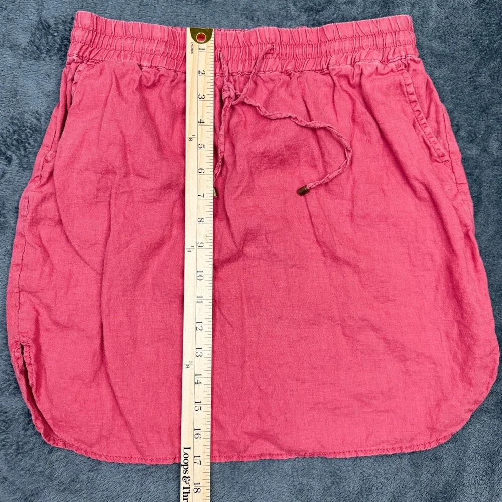 WILLI SMITH Women's Size‎ S Linen Drawstring Skirt Pink